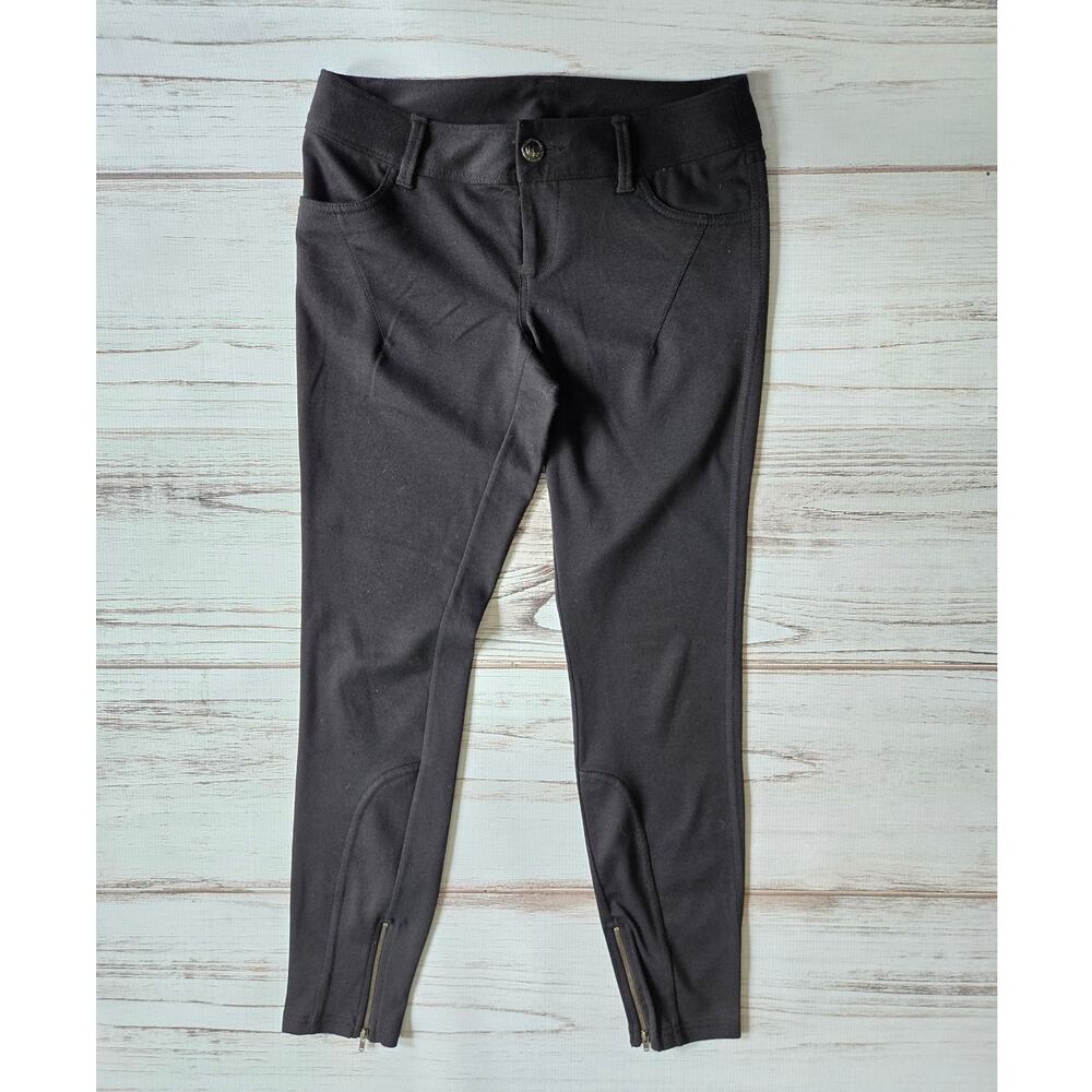 LC Lauren Conrad Black Ponte Skinny Pant with Zippers at Ankles sz 6